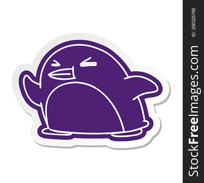 Cartoon Sticker Kawaii Of A Cute Penguin