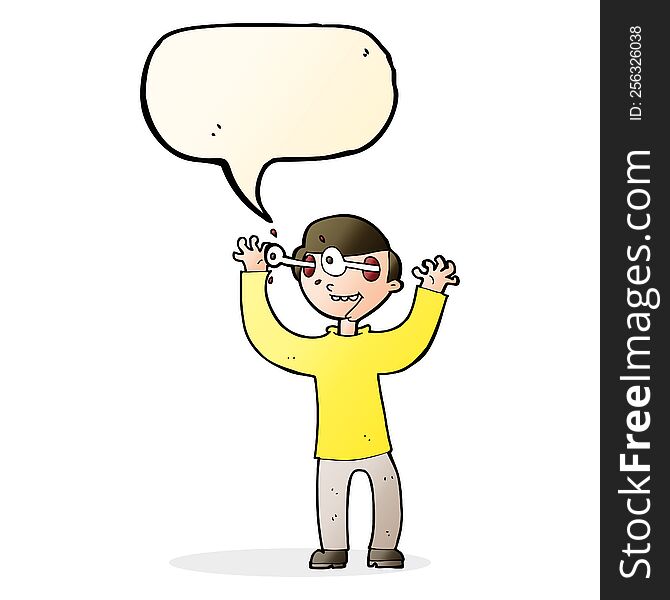 cartoon man with eyes popping out of head with speech bubble