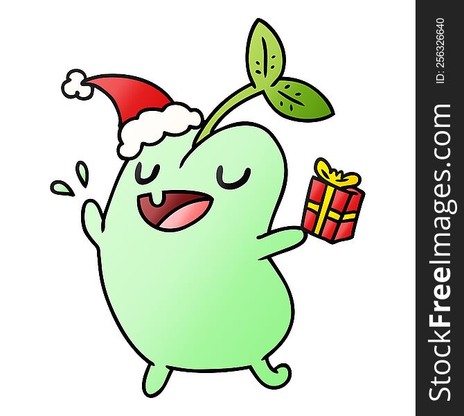 Christmas Gradient Cartoon Of Kawaii Seed