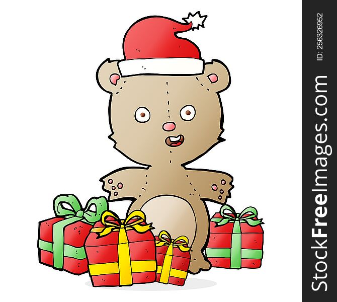 cartoon christmas teddy bear