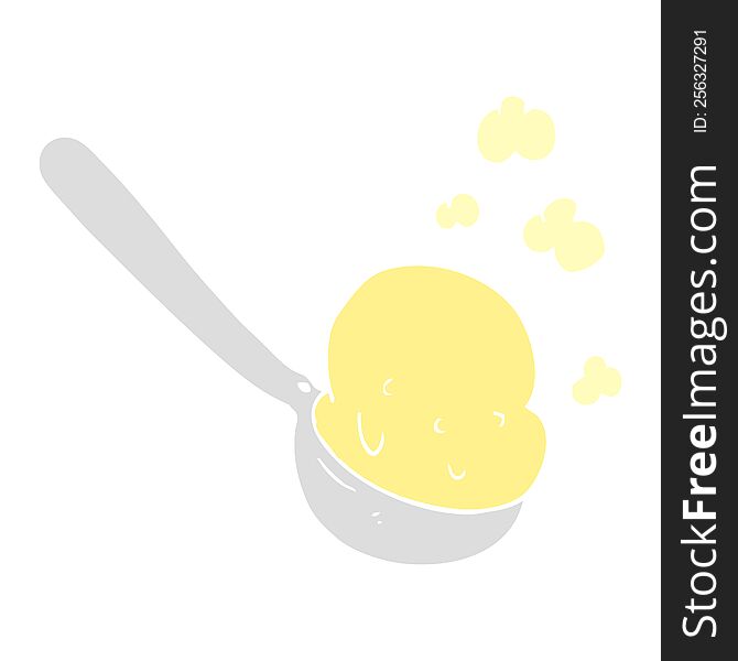 Flat Color Illustration Of A Cartoon Scoop Of Ice Cream