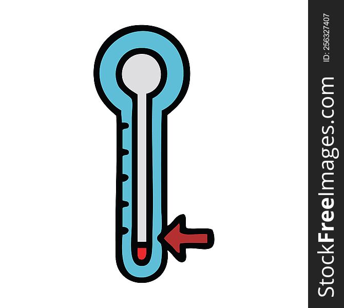 cute cartoon of a glass thermometer