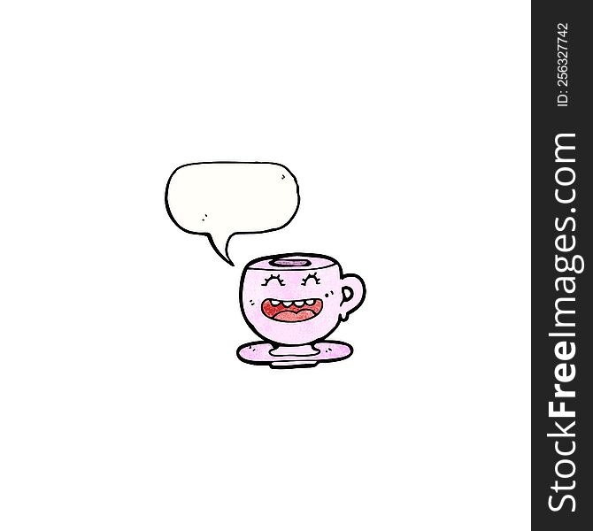 Cartoon Teacup With Speech Bubble