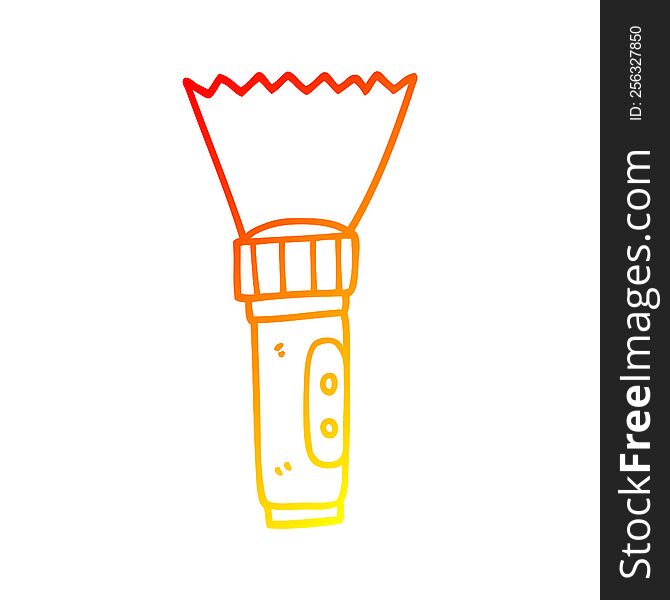 warm gradient line drawing of a cartoon electric torch