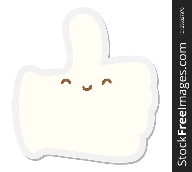 Glove Giving Thumbs Up Symbol Sticker