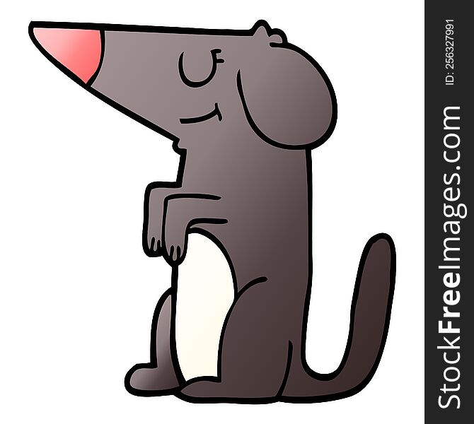 cartoon doodle well behaved dog