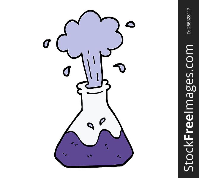 cartoon doodle exploding chemical set