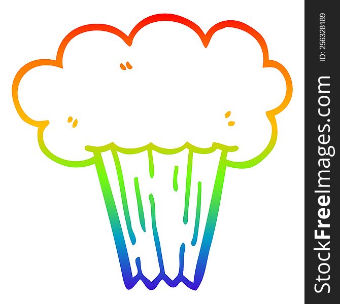 Rainbow Gradient Line Drawing Cartoon Explosion