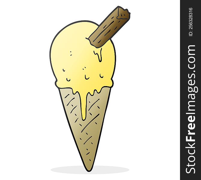 freehand drawn cartoon ice cream cone