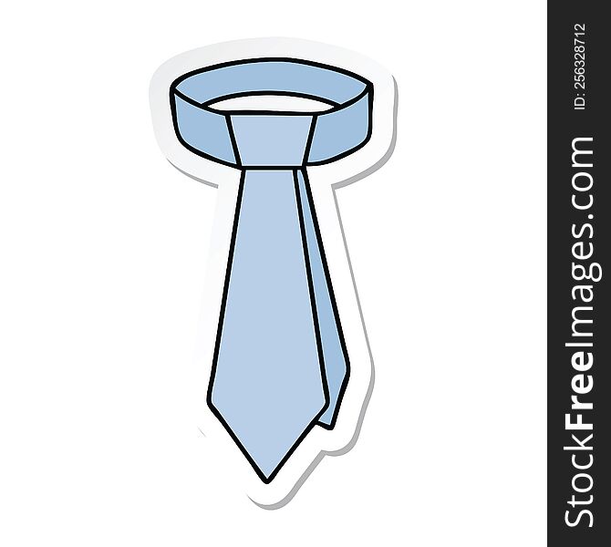 Sticker Of A Quirky Hand Drawn Cartoon Neck Tie