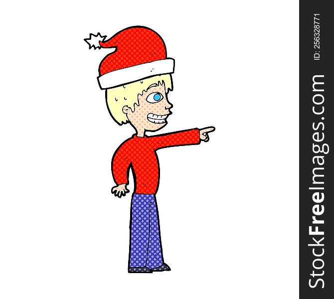 cartoon man ready for christmas