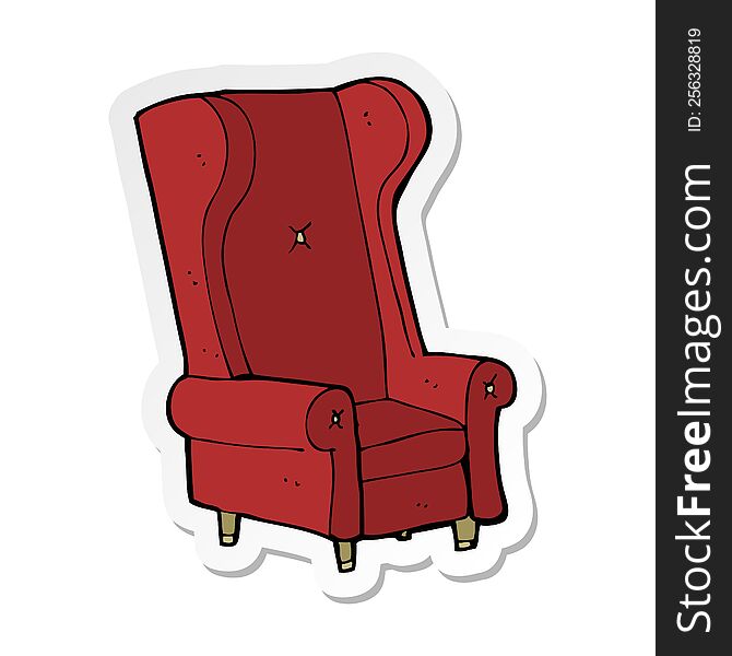 sticker of a cartoon old chair