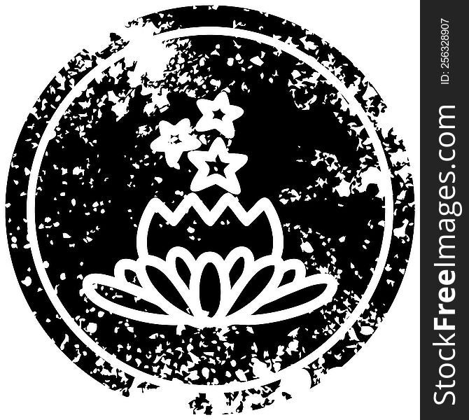 magical flower distressed icon symbol
