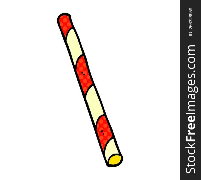 cartoon doodle striped straw