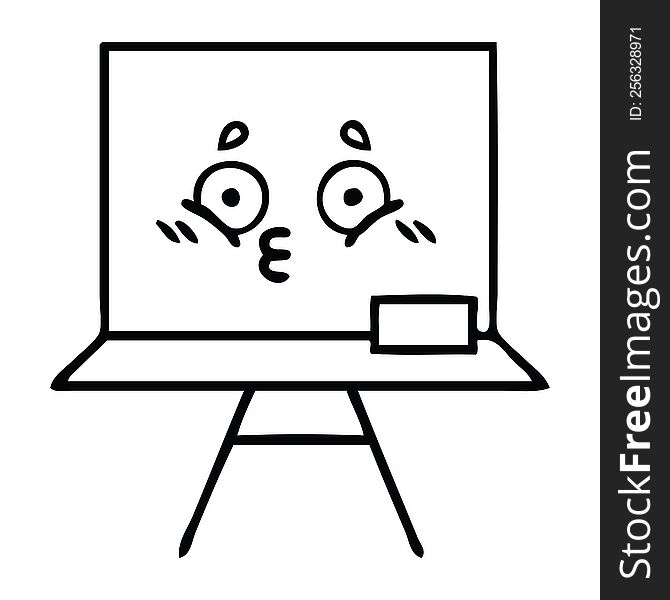 line drawing cartoon of a white board