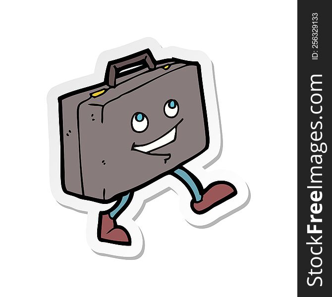 Sticker Of A Cartoon Briefcase