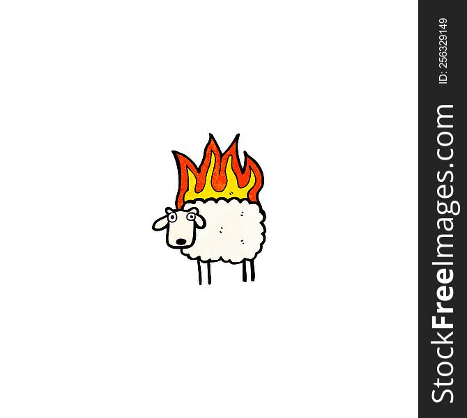burning sheep cartoon