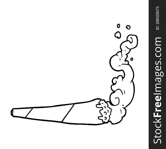 line drawing of a marijuana joint. line drawing of a marijuana joint