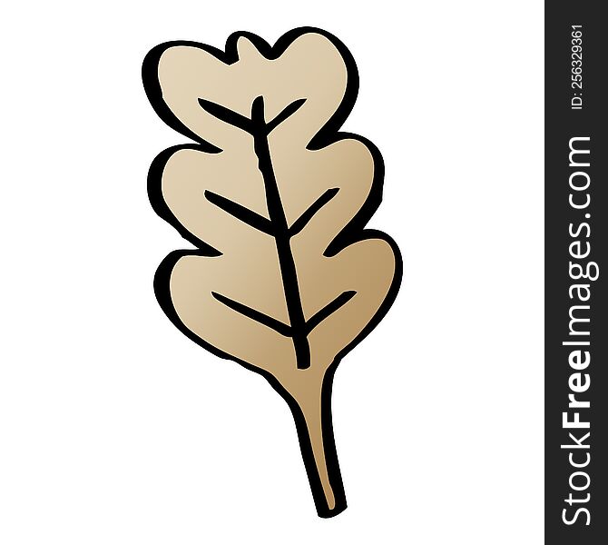 cartoon doodle dry brown leaf