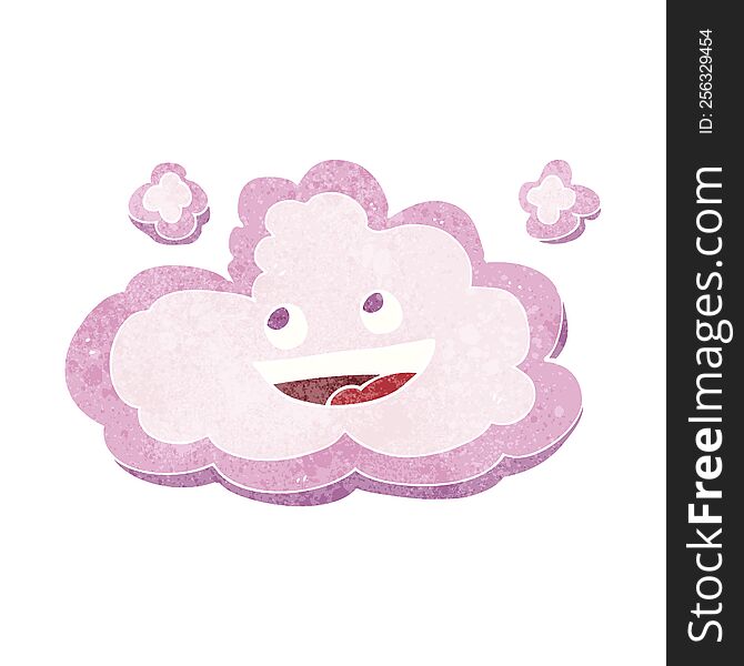 Cartoon Happy Pink Cloud