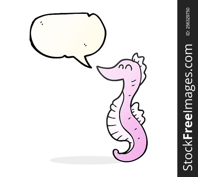 speech bubble cartoon seahorse