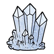 Grunge Textured Illustration Cartoon Natural Crystals Stock Photo