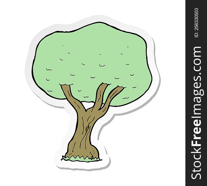 Sticker Of A Cartoon Tree