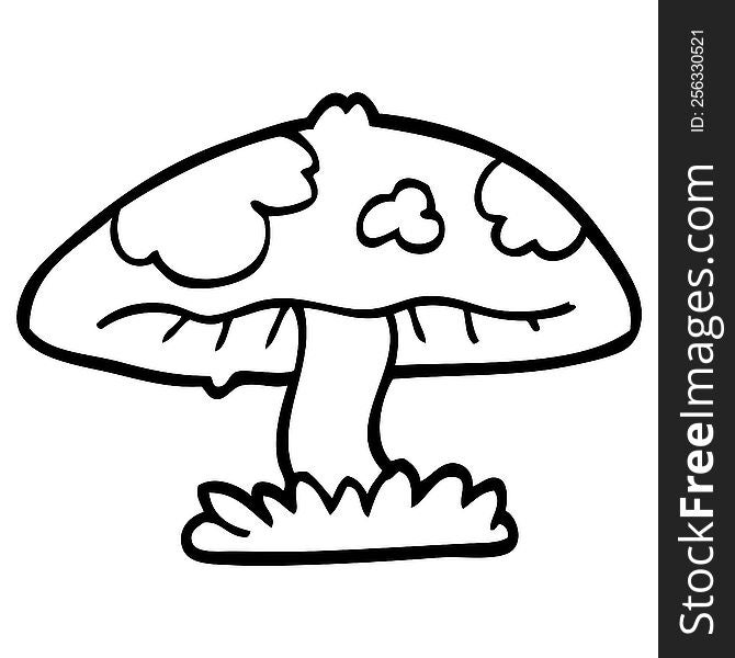 line drawing cartoon mushroom