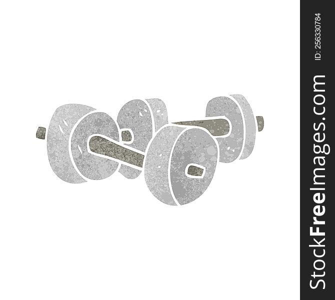 retro cartoon dumbbells