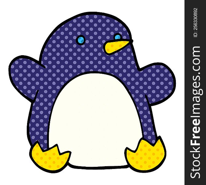Cartoon Doodle Christmas Penguin