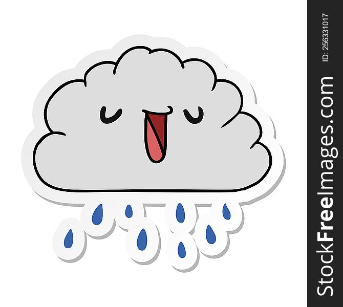 Sticker Cartoon Kawaii Weather Rain Cloud