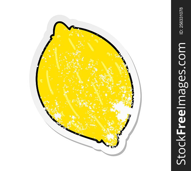 Distressed Sticker Cartoon Of A Lemon