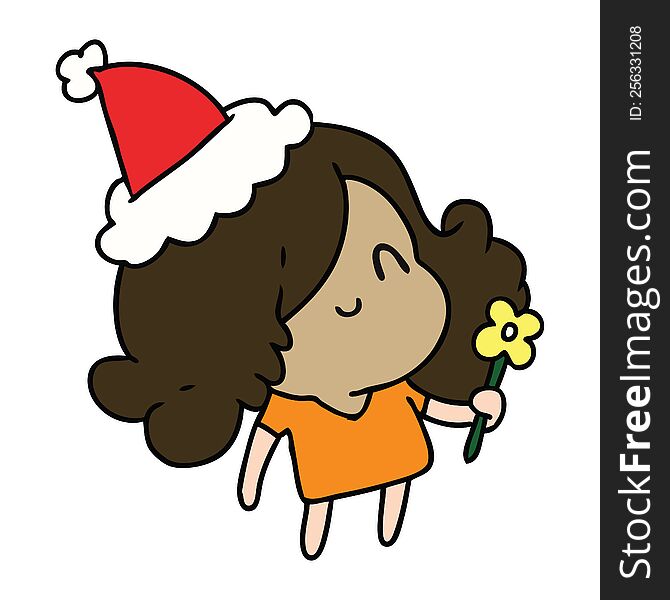 Christmas Cartoon Of Kawaii Girl