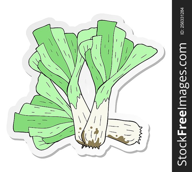 Sticker Of A Cartoon Leeks