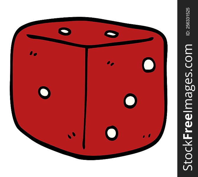 cartoon doodle red dice