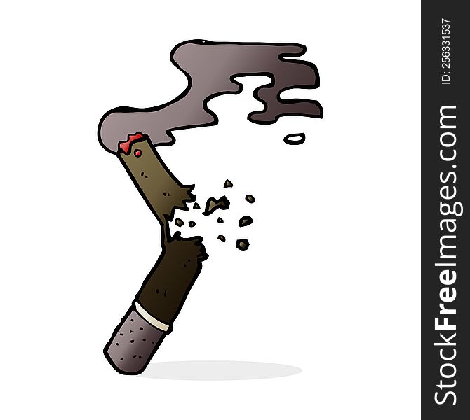 cartoon broken cigar