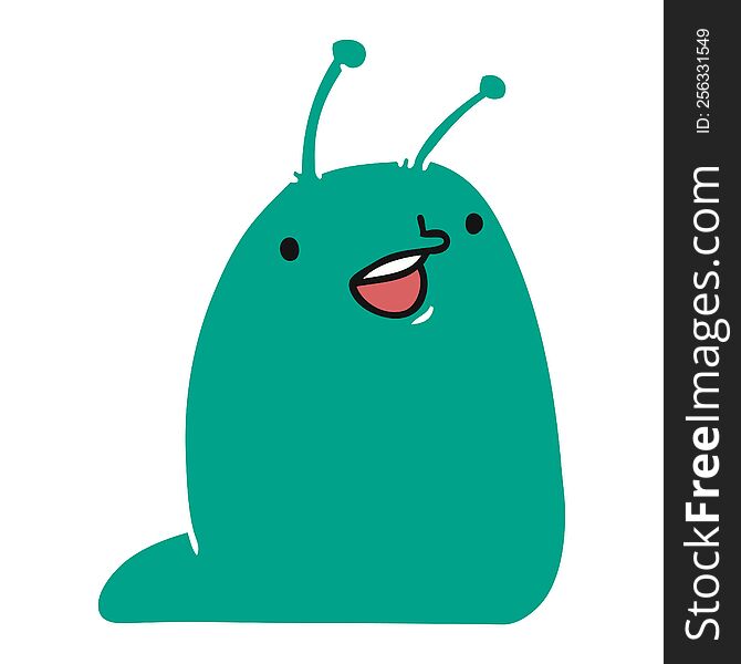 Cartoon Of A Cute Kawaii Slug