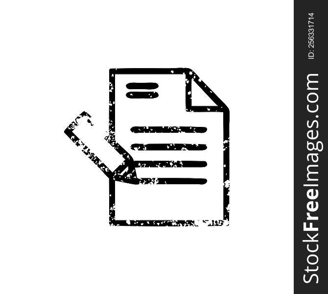 writing document distressed icon symbol