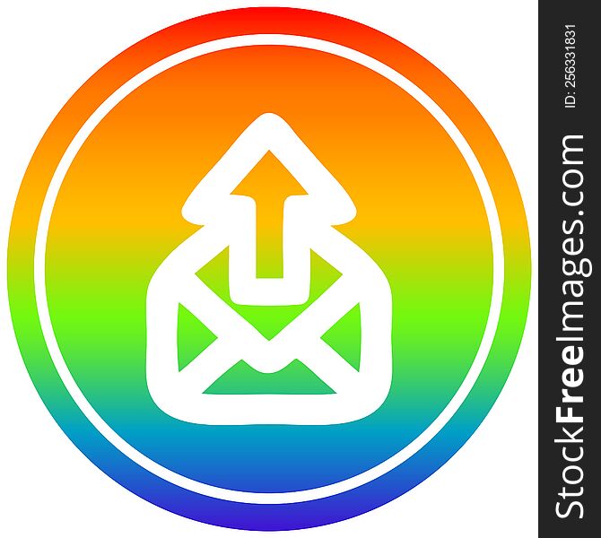 send email circular icon with rainbow gradient finish. send email circular icon with rainbow gradient finish