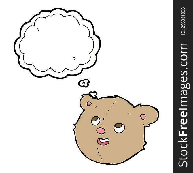 Cartoon Teddy Bear Head With Thought Bubble