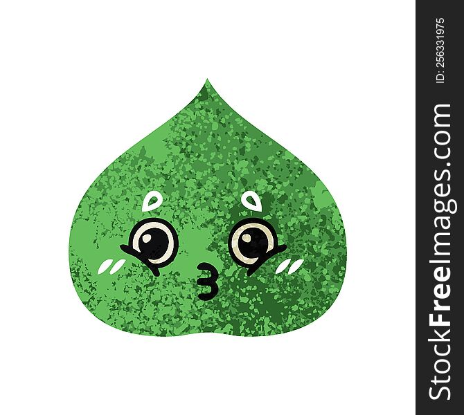 retro illustration style cartoon of a expressional leaf