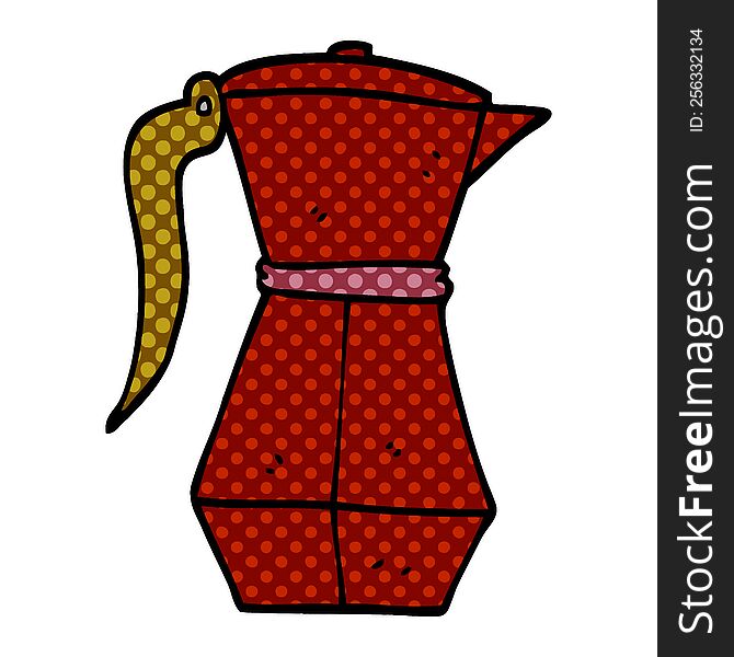 Cartoon Doodle Espresso Coffee Pot