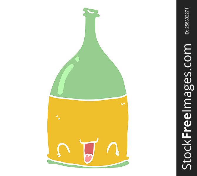 flat color style cartoon wine bottle