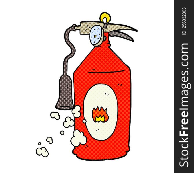 freehand drawn cartoon fire extinguisher
