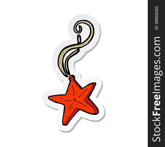 sticker of a cartoon magic star necklace