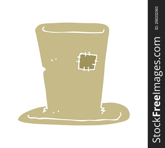 Flat Color Illustration Of A Cartoon Tramp Top Hat