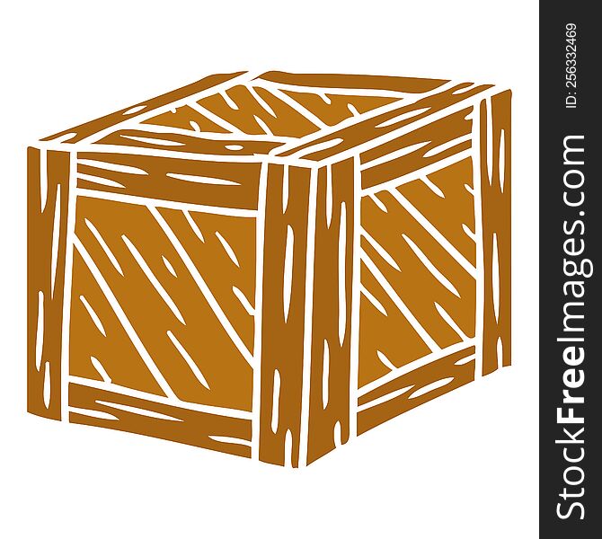 cartoon doodle of a wooden crate
