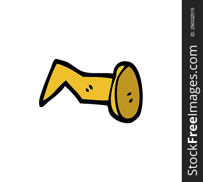 cartoon doodle brass nail
