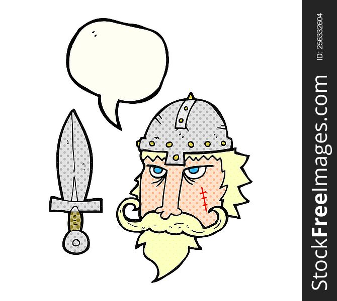 Comic Book Speech Bubble Cartoon Viking Warrior