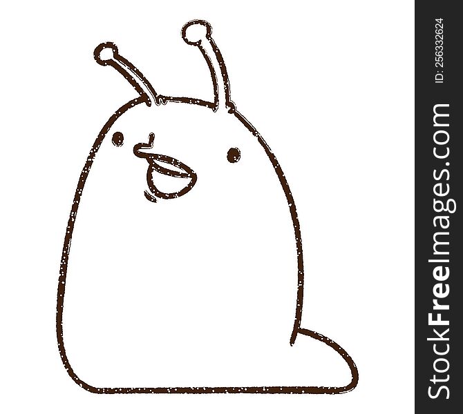Happy Slug Charcoal Drawing